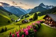 swiss alpine villagegenerated by AI technology 