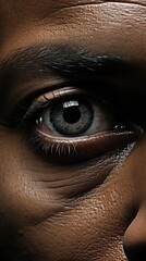 Poster - A close up of a person's eye. Generative AI image.