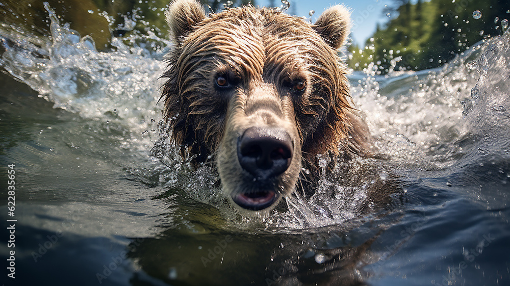 orso-bruno-che-si-muove-nell-acqua-per-pescare-e-rinfrescarsi