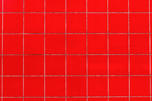 Red Tile Wall, Abstract Pattern Mosaic Background, Textured Wall Or Floor