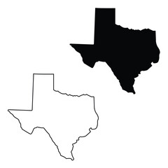 usa texas state shape vector outline and silhouette