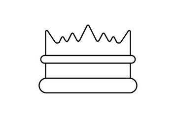 Wall Mural - crown line icon minimalist king symbol art royal sign artwork