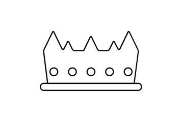 Wall Mural - crown line icon minimalist king symbol art royal sign artwork