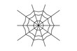 spider web flat icon Halloween minimalistic line symbol black outline sign artwork