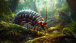 Tropical poisonous centipede. Huge centipede in the jungle. Insect Created in ai.