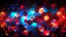 Abstract Background Hexagon Pattern Generative AI 