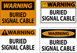© Seetwo - Warning Sign Buried Signal Cable On White Bacground
