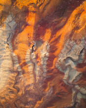 Aerial View Of Colorful Rock Textures, Near Vermilion Cliffs National Monument, Marble Canyon, Arizona, United States.