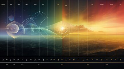 Wall Mural - abstract alien world. seasons and planets concept art. panels of magical changes in space.