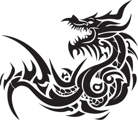 Wall Mural - Dragon tattoo design illustration vector