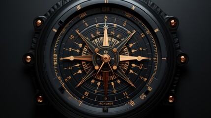   compass on black, ai generative