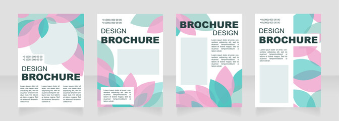 Holiday info blank brochure layout design. Fantastical leaves. Vertical poster template set with empty copy space for text. Premade corporate reports collection. Editable flyer paper pages