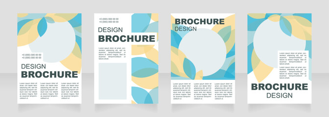 Summer event blank brochure layout design. Yellow and green leaves. Vertical poster template set with empty copy space for text. Premade corporate reports collection. Editable flyer paper pages