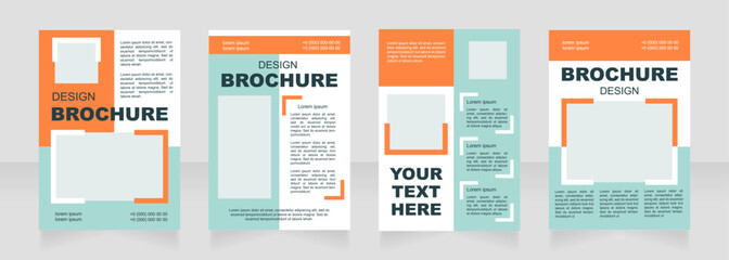 Wall Mural - promotional service blank brochure layout design. recruiting service. vertical poster template set w