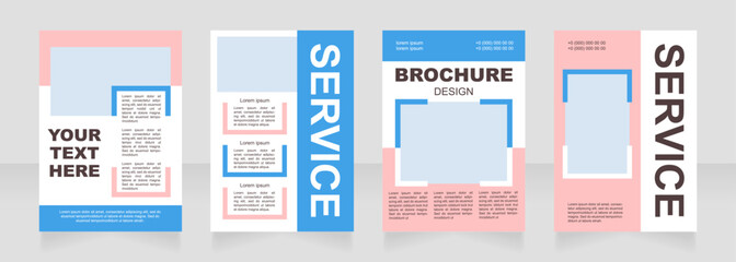 Marketing agency blank brochure layout design. Event planning. Vertical poster template set with empty copy space for text. Premade corporate reports collection. Editable flyer paper pages
