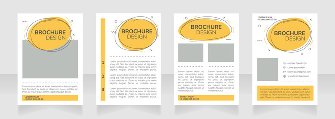 Promo campaign blank brochure layout design. Promotion, advert service. Vertical poster template set with empty copy space for text. Premade corporate reports collection. Editable flyer paper pages