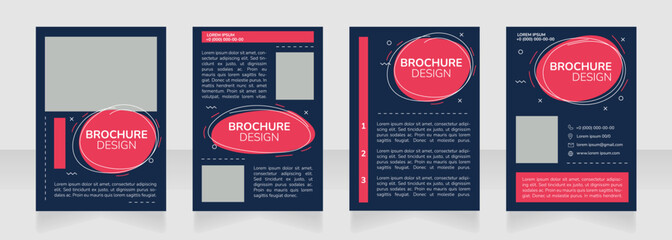 Advertisement blank brochure layout design. Promotion, marketing service. Vertical poster template set with empty copy space for text. Premade corporate reports collection. Editable flyer paper pages