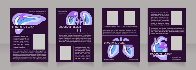 Lung cancer prevention and treatment blank brochure layout design. Vertical poster template set with empty copy space for text. Premade corporate reports collection. Editable flyer paper pages