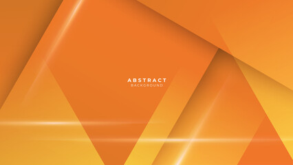 Wall Mural - Modern orange geometric shapes abstract technology background.