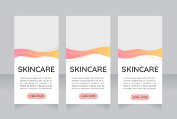 Wall Mural - skin care procedures promo web banner design template. vector flyer with text space. advertising pla