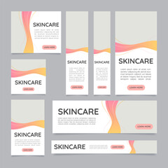 Wall Mural - aesthetic medicine clinic promo web banner design template. vector flyer with text space. advertisin