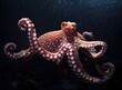 Octopus swimming in the ocean. Generative AI.