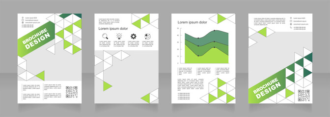 Productivity tools for work gradient blank brochure design. Template set with copy space for text. Flyer with polygonal background. Premade corporate reports collection. 4 paper pages. Arial font used