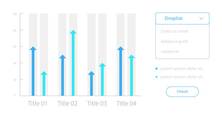Wall Mural - comparison chart ui element template. editable isolated vector dashboard component. flat user interf