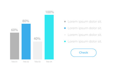 Wall Mural - bar diagram with percentage ui element template. editable isolated vector dashboard component. flat 
