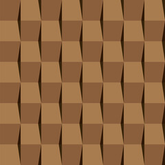 Wall Mural - Brown roof tiles pattern. 3D like vector seamless pattern.