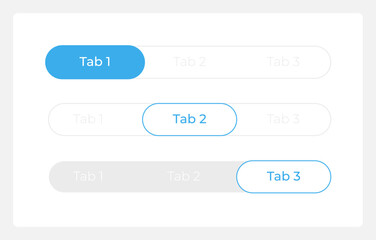 Wall Mural - tab bar menu ui elements kit. website header isolated vector components. flat navigation menus and i