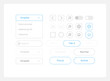 © bsd studio - Software UI elements kit. User setting isolated vector components. Flat navigation menus and interface buttons template. Light theme web design widget collection for mobile application