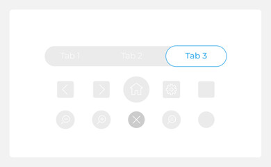 Wall Mural - tab bar and control system ui elements kit. choice isolated vector components. flat navigation menus