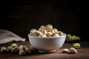 Wall Mural - Bowl pistachios food. Generate Ai