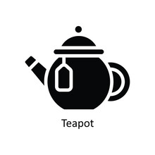 Teapot Vector   Solid Icon Design Illustration. Kitchen And Home  Symbol On White Background EPS 10 File