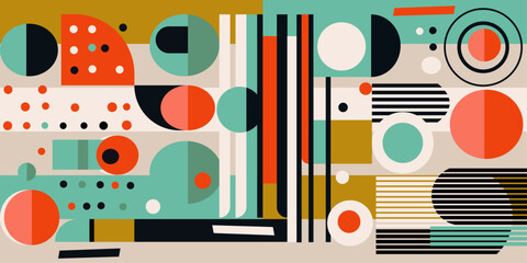 Poster - An abstract painting that can be seamless. Geometry and avant-garde creating stylish retro design paintings. For prints, surfaces, wallpapers, textiles, etc.