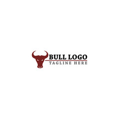 Canvas Print - Bull head logo. Buffalo Head Design Simple Template Silhouette isolated on white background