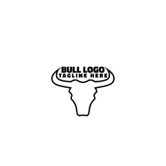 Canvas Print - Bull head logo. Buffalo Head Design Simple Template Silhouette isolated on white background