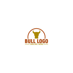 Poster - Bull head logo. Buffalo Head Design Simple Template Silhouette isolated on white background