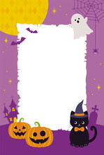 Vector Background With A Set Of Halloween Icons For Banners, Cards, Flyers, Social Media Wallpapers, Etc.