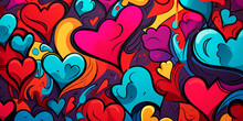 Graffiti Wall Abstract Background, Idea For Art Background Pop Art.ai Generative