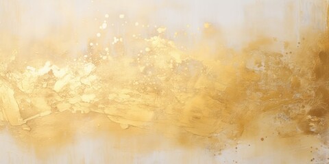 Gold and White texture abstract background, painting made of gold leaf on a white background, generative ai