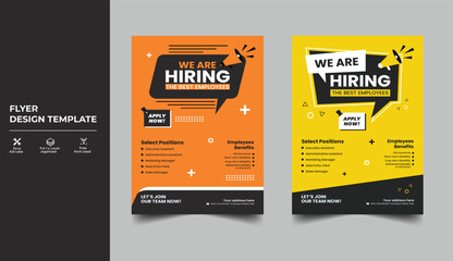 we are hiring job vacancy flyer poster template design, modern we are hiring advertisement recruitme
