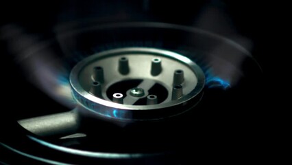 Sticker - Ring gas burner ingnition. Filmed is slow motion 1000 fps. High quality FullHD footage