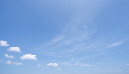 Wall Mural - beautiful blue sky and white cumulus clouds abstract background. cloudscape background. blue sky and