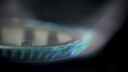 Poster - Ring gas burner ingnition. Filmed is slow motion 1000 fps. High quality FullHD footage