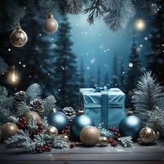 illustration of christmas background, ai generated