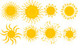 © Khaswandi - Set of yelow sun on white background.