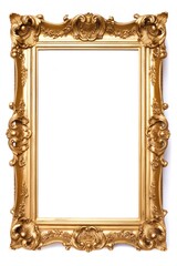 gold picture painting frame isolated on white background png