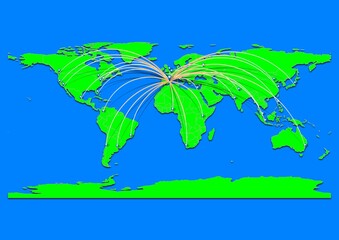 Vibrant Castelló de la Plana, Spain map - Export concept map for Castelló de la Plana, Spain on World map. Suitable for export concepts.